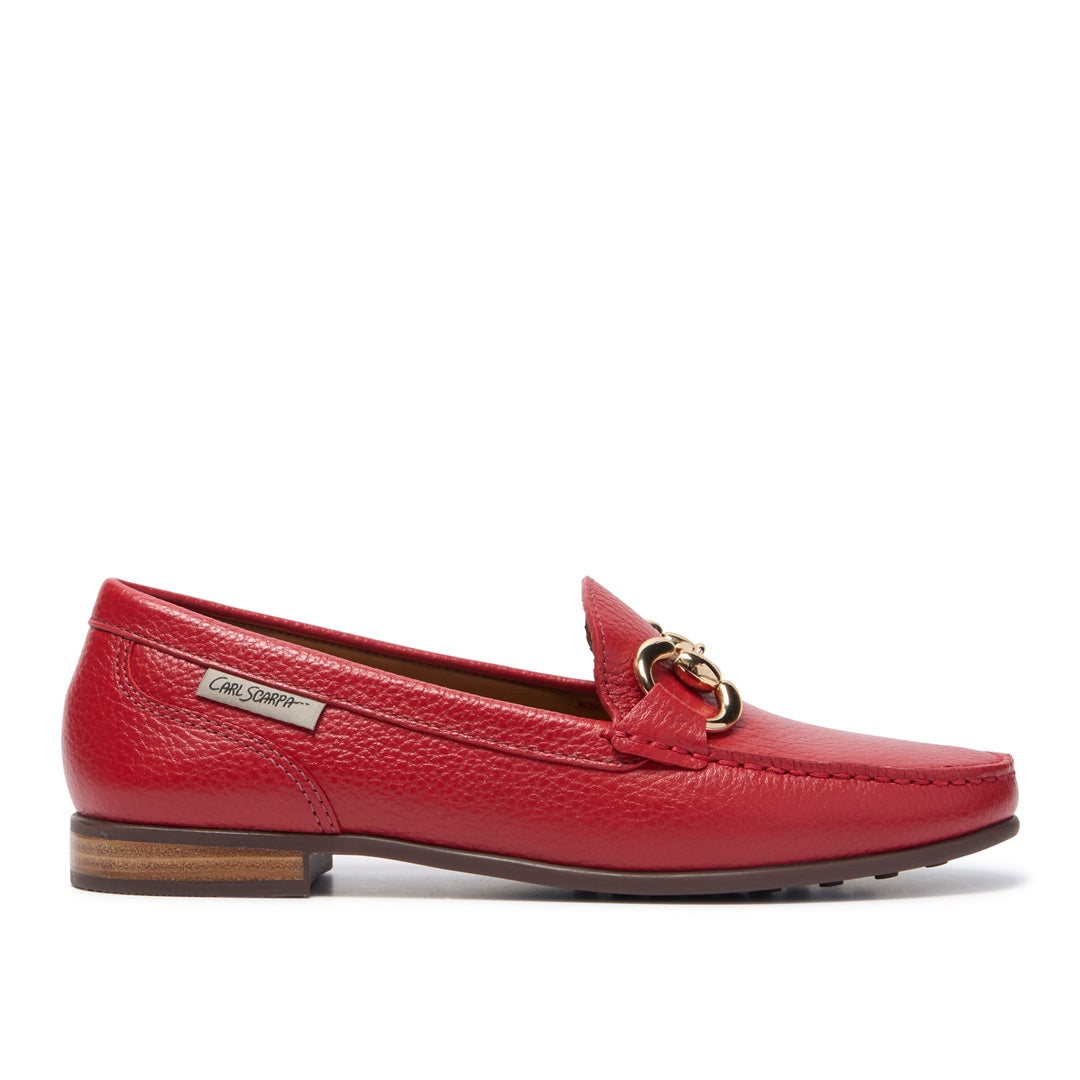 Aliano Red Leather Loafers