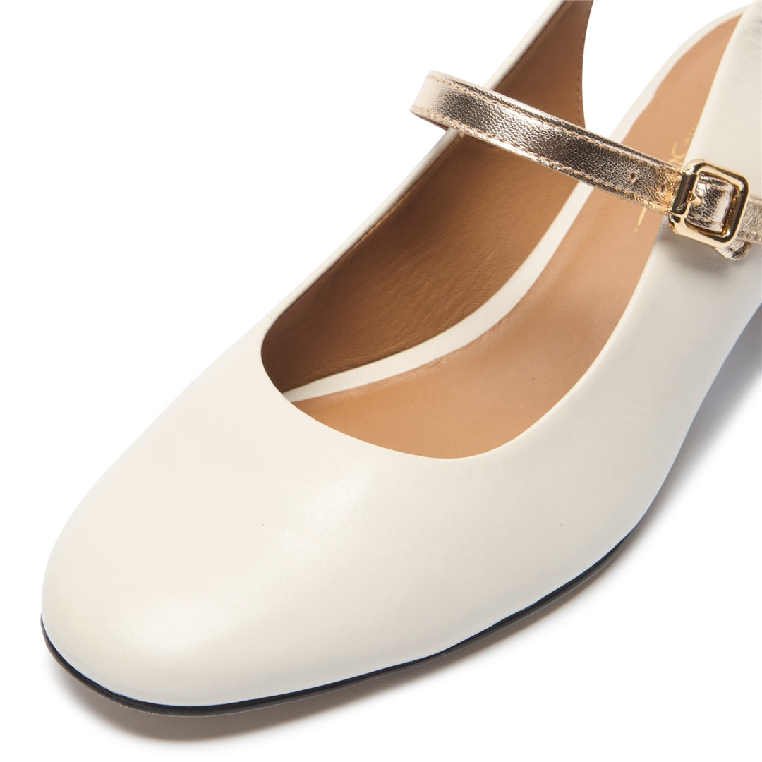 Belmonte Offwhite/ Gold Leather Sandals