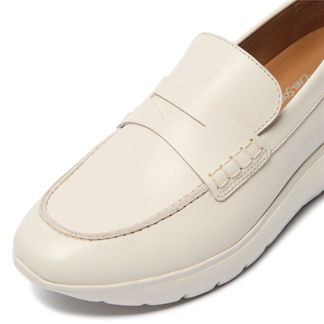 Gracelyn Off White Leather Loafers