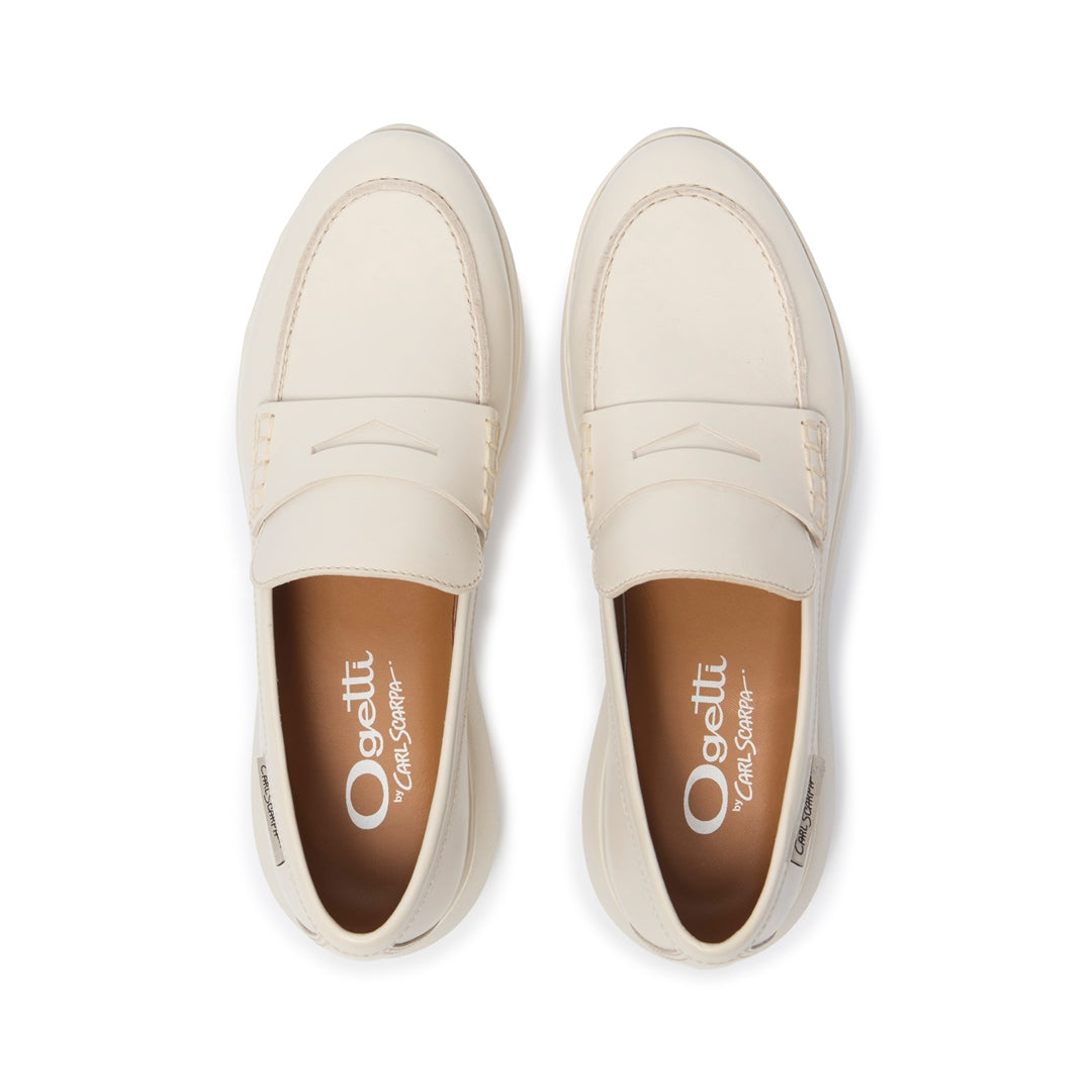 Gracelyn Off White Leather Loafers