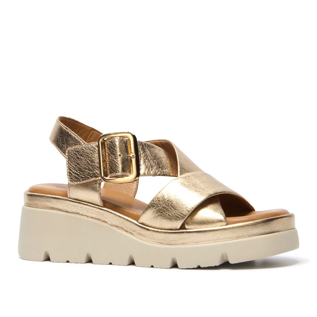 Jasmina Gold Leather Sandals