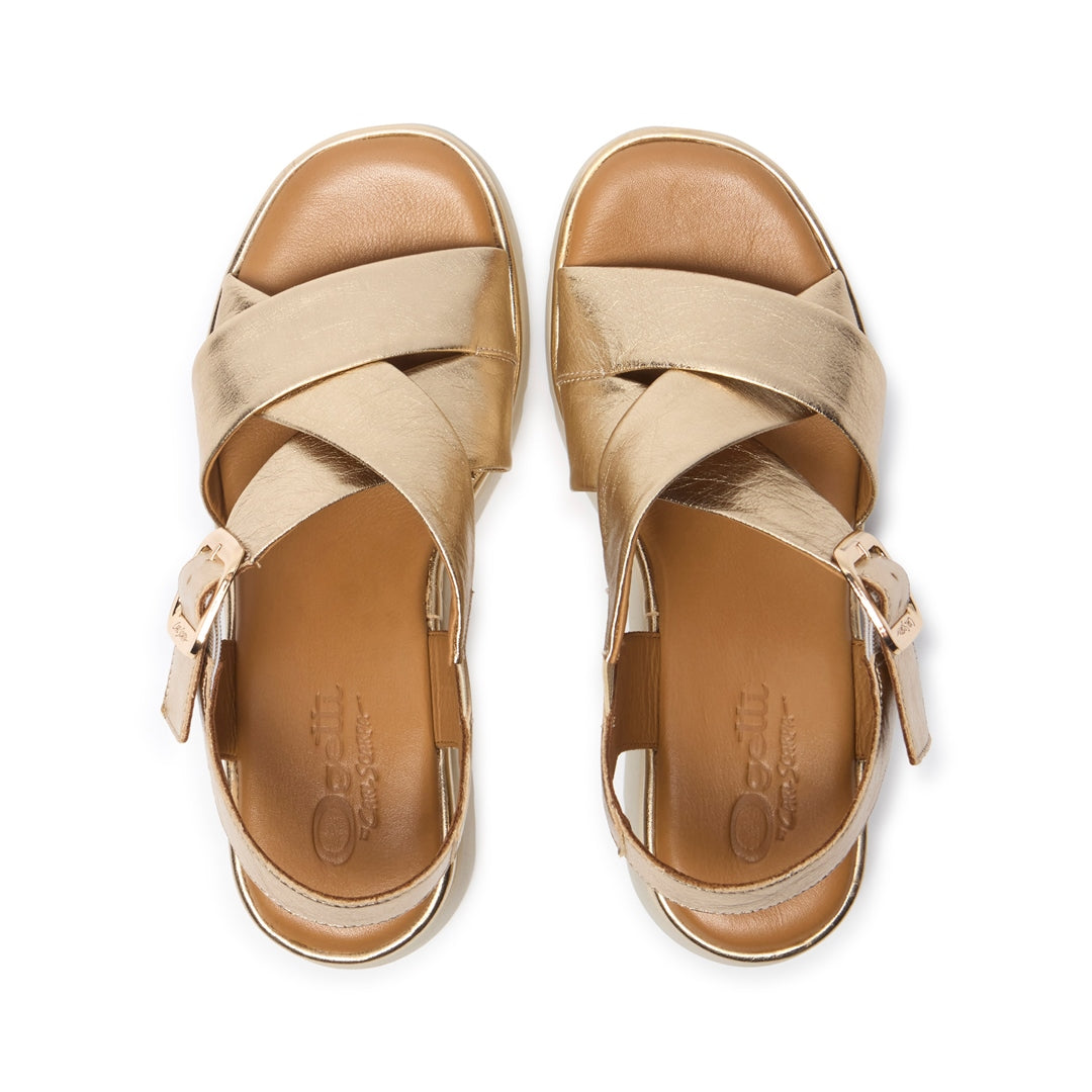 Jasmina Gold Leather Sandals