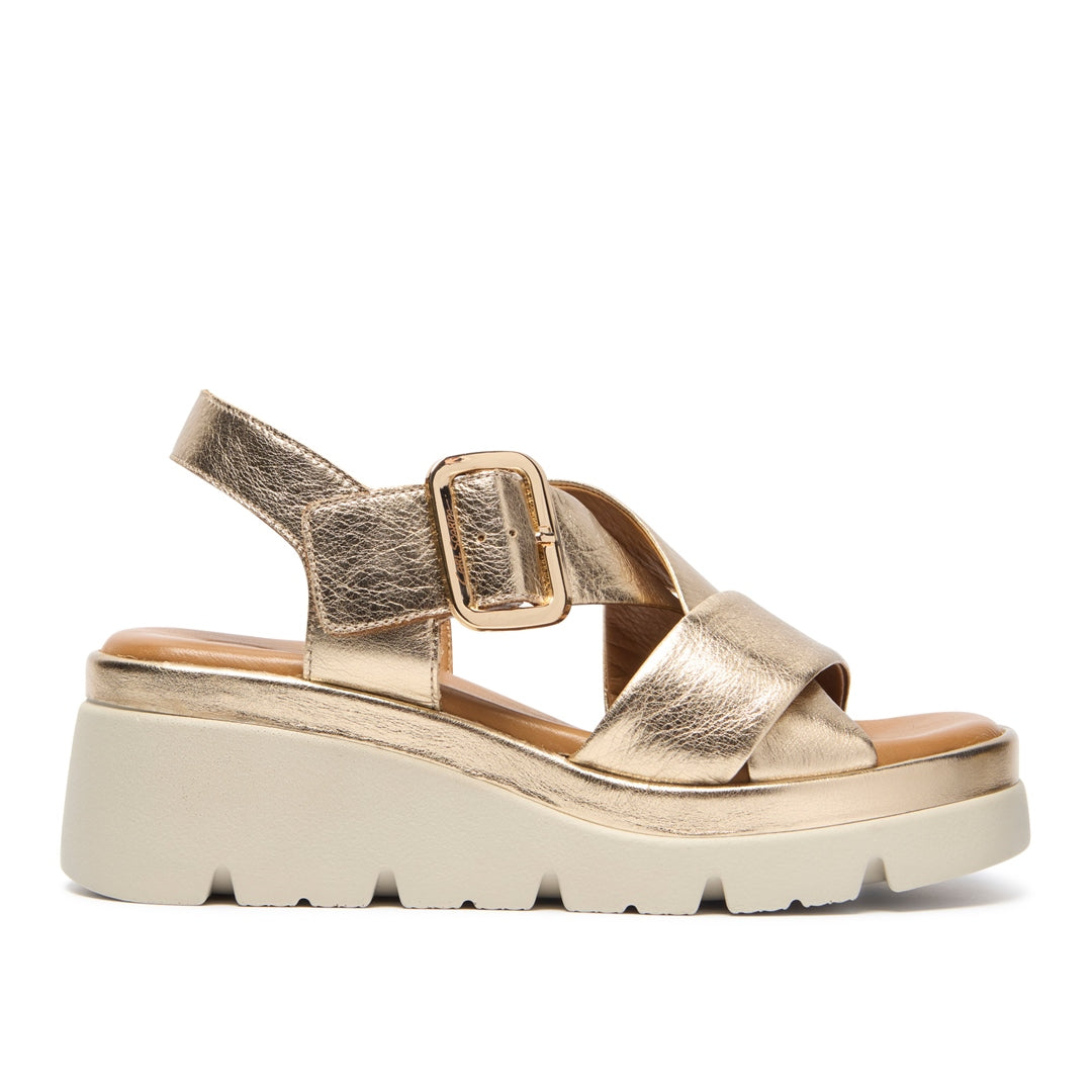 Jasmina Gold Leather Sandals