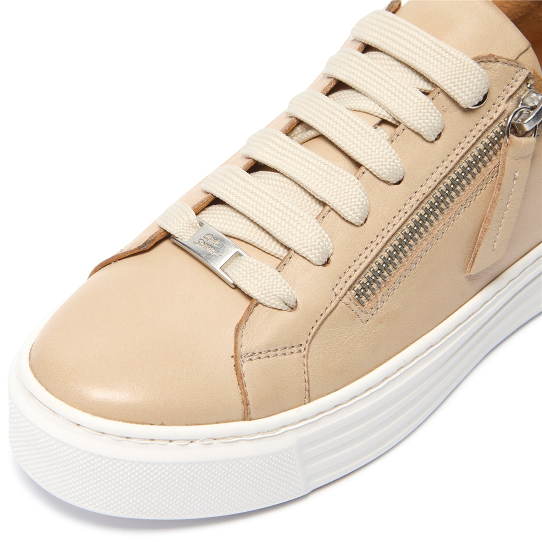 Monique Taupe Leather Trainers