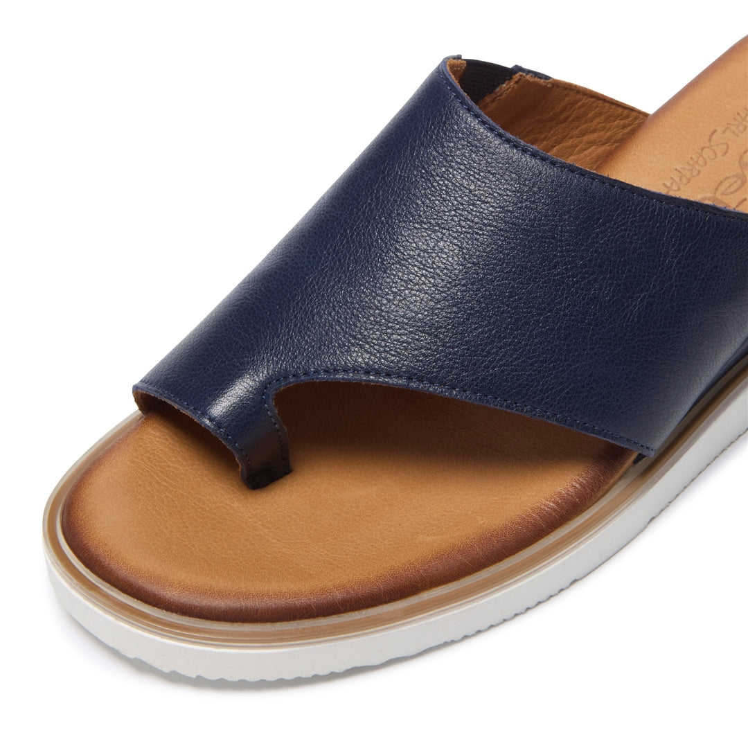 Oricola Navy Leather Sandals