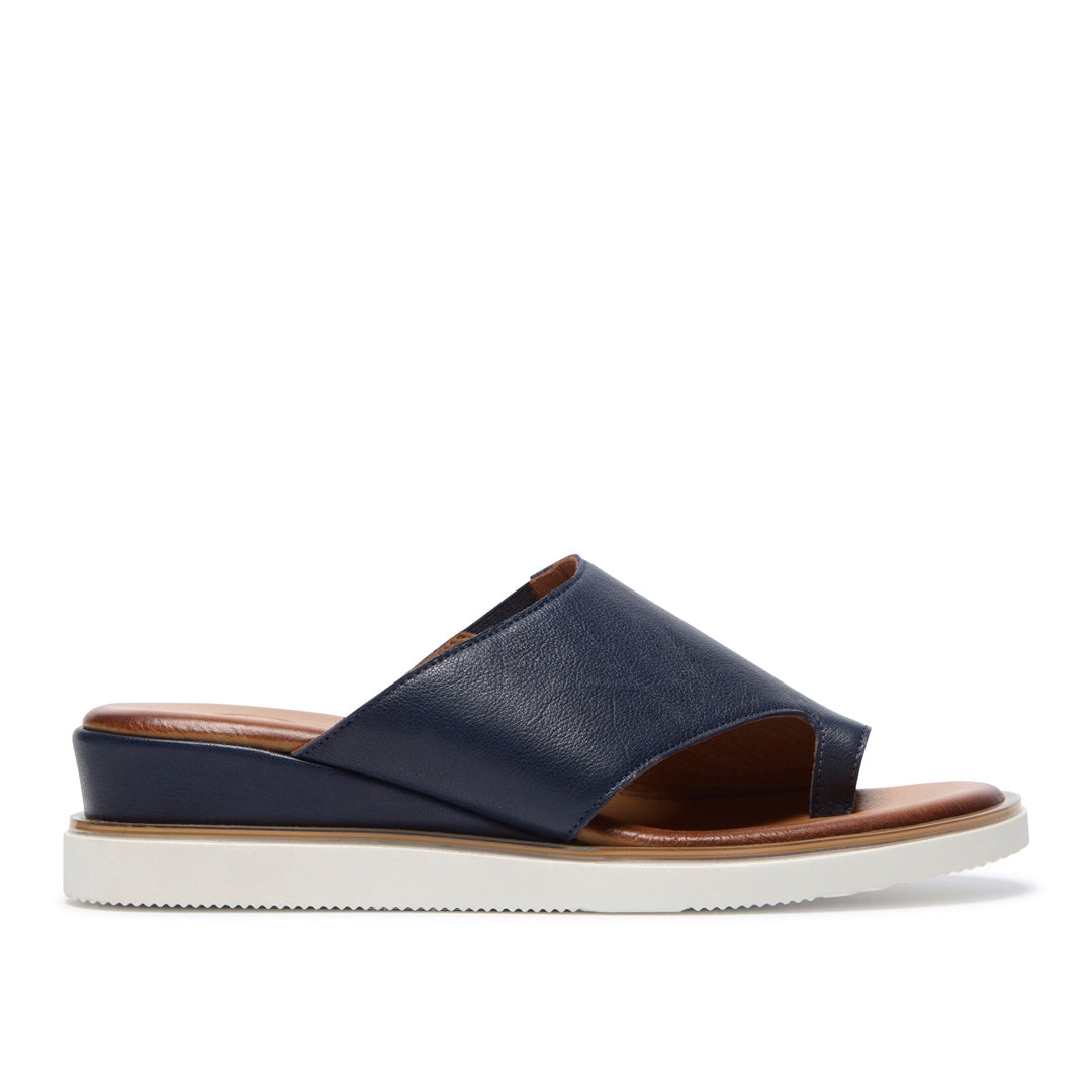 Oricola Navy Leather Sandals