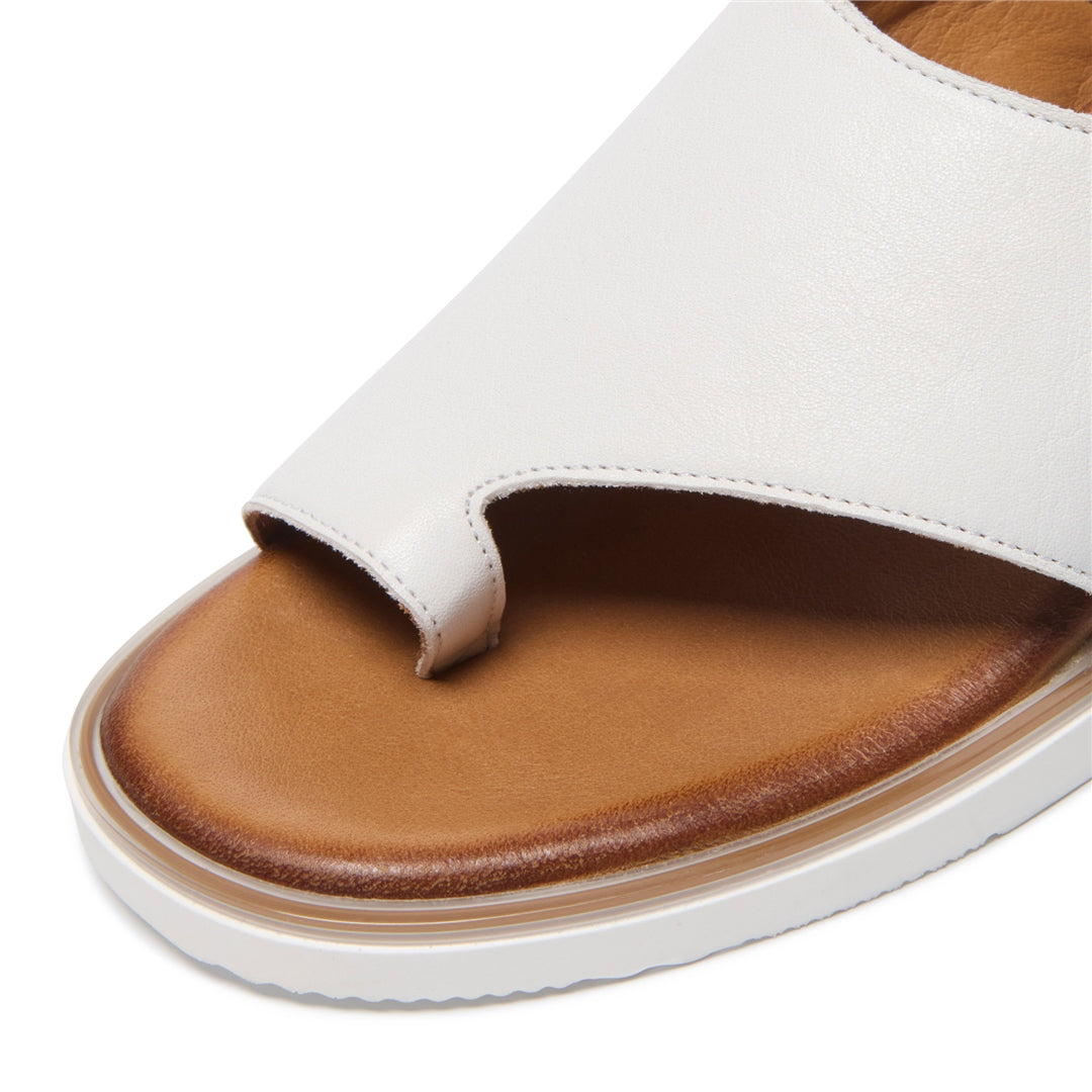 Oricola White Leather Sandals