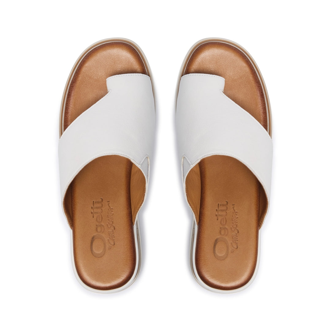 Oricola White Leather Sandals
