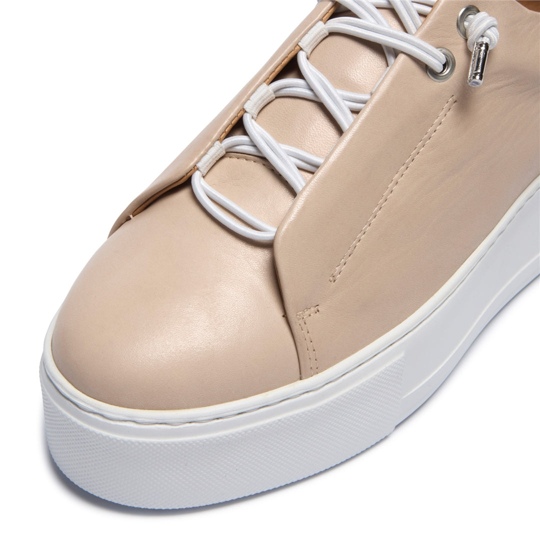 Raya Beige Leather Trainers