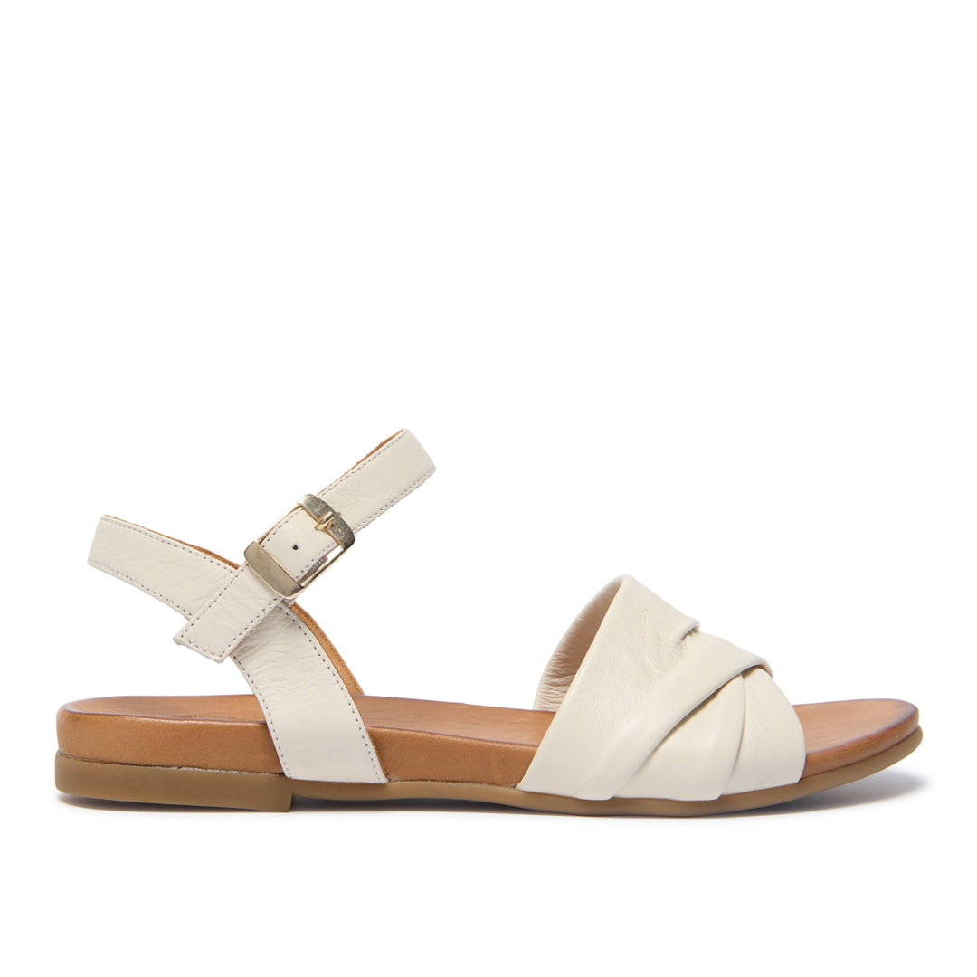 Tassia Off White Leather Sandals