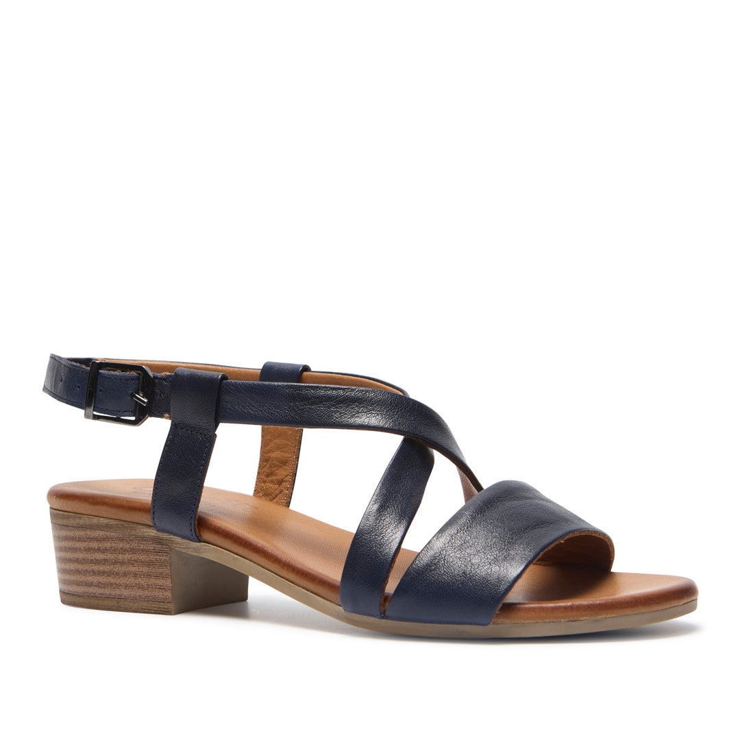 Tianey Navy Leather Sandals