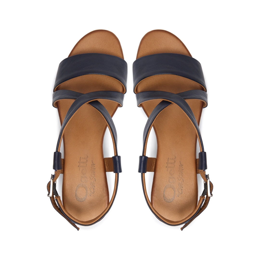 Tianey Navy Leather Sandals