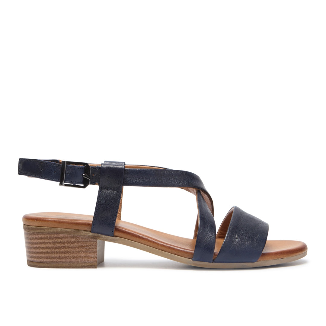 Tianey Navy Leather Sandals