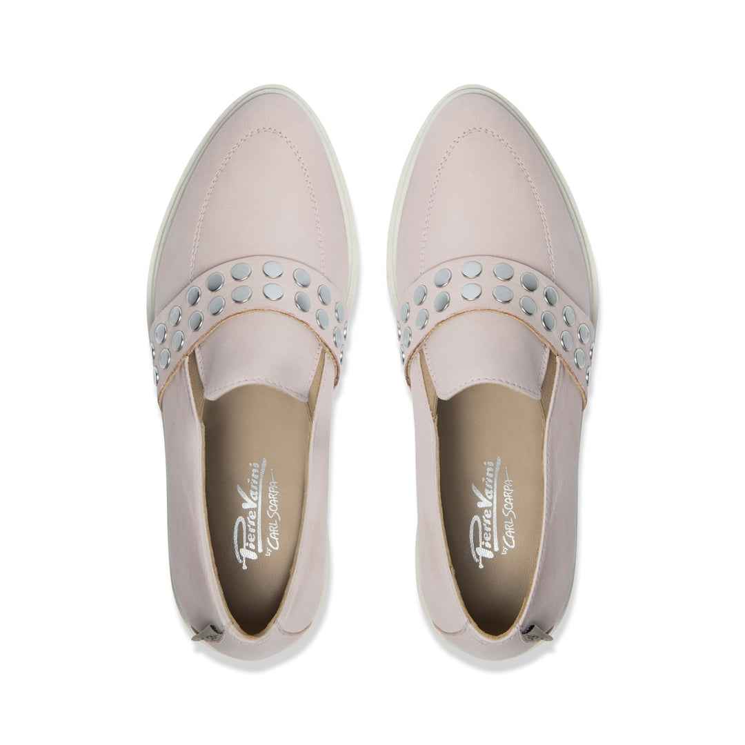 Corlita Light Pink Leather Loafers