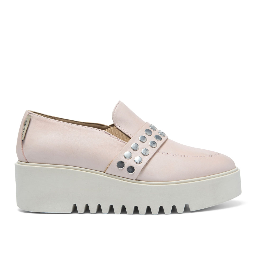 Corlita Light Pink Leather Loafers