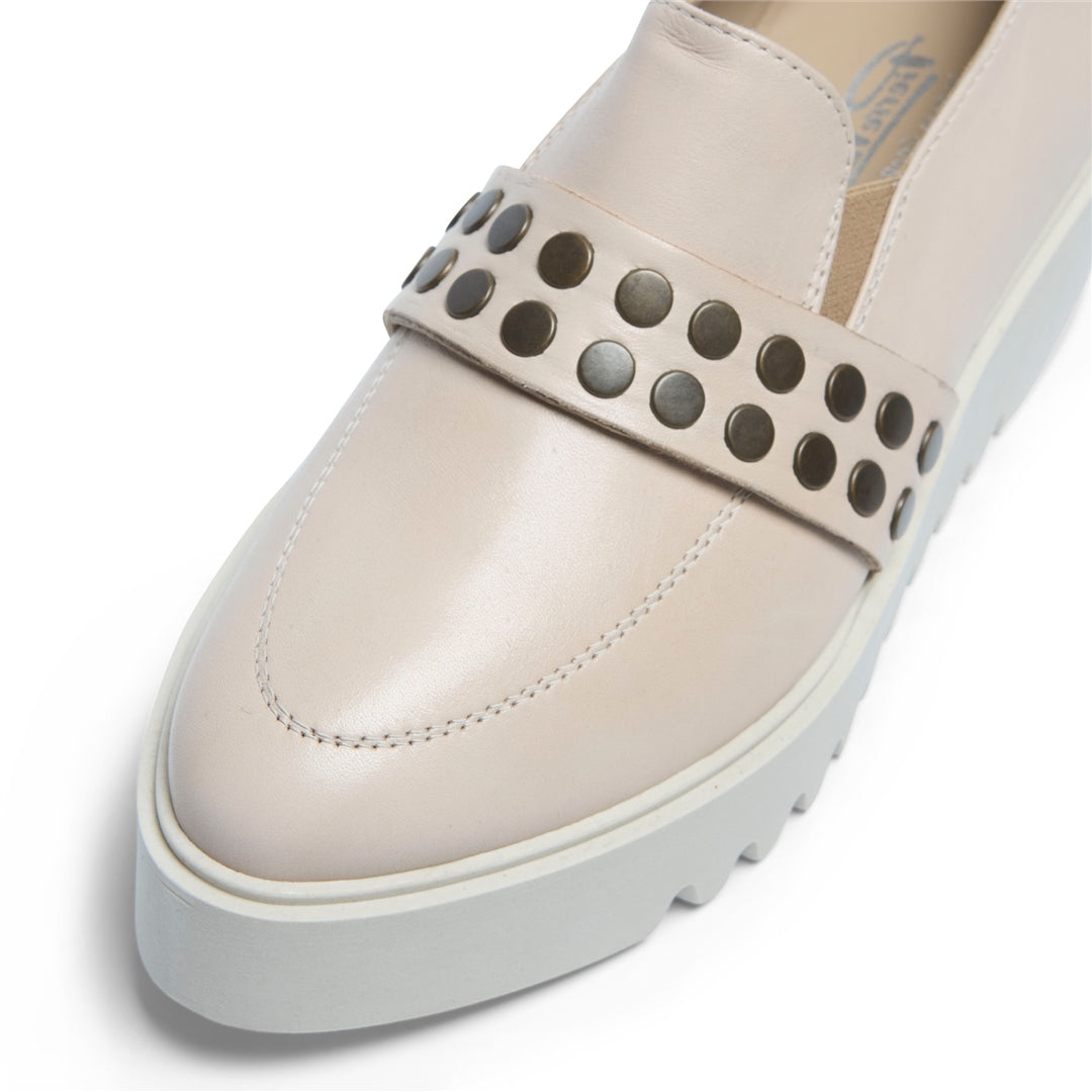 Corlita Off White Leather Loafers