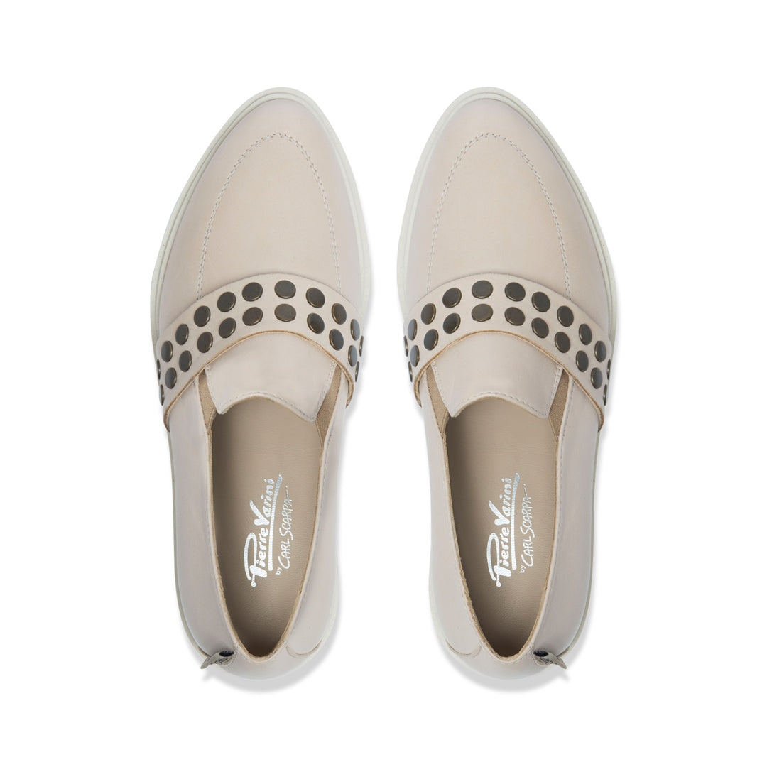 Corlita Off White Leather Loafers