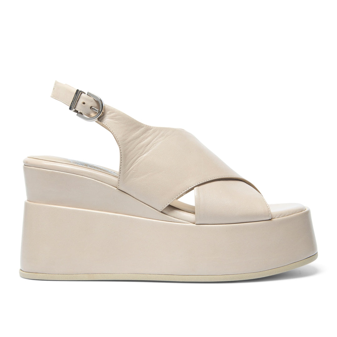 Glorini Off White Leather Sandals