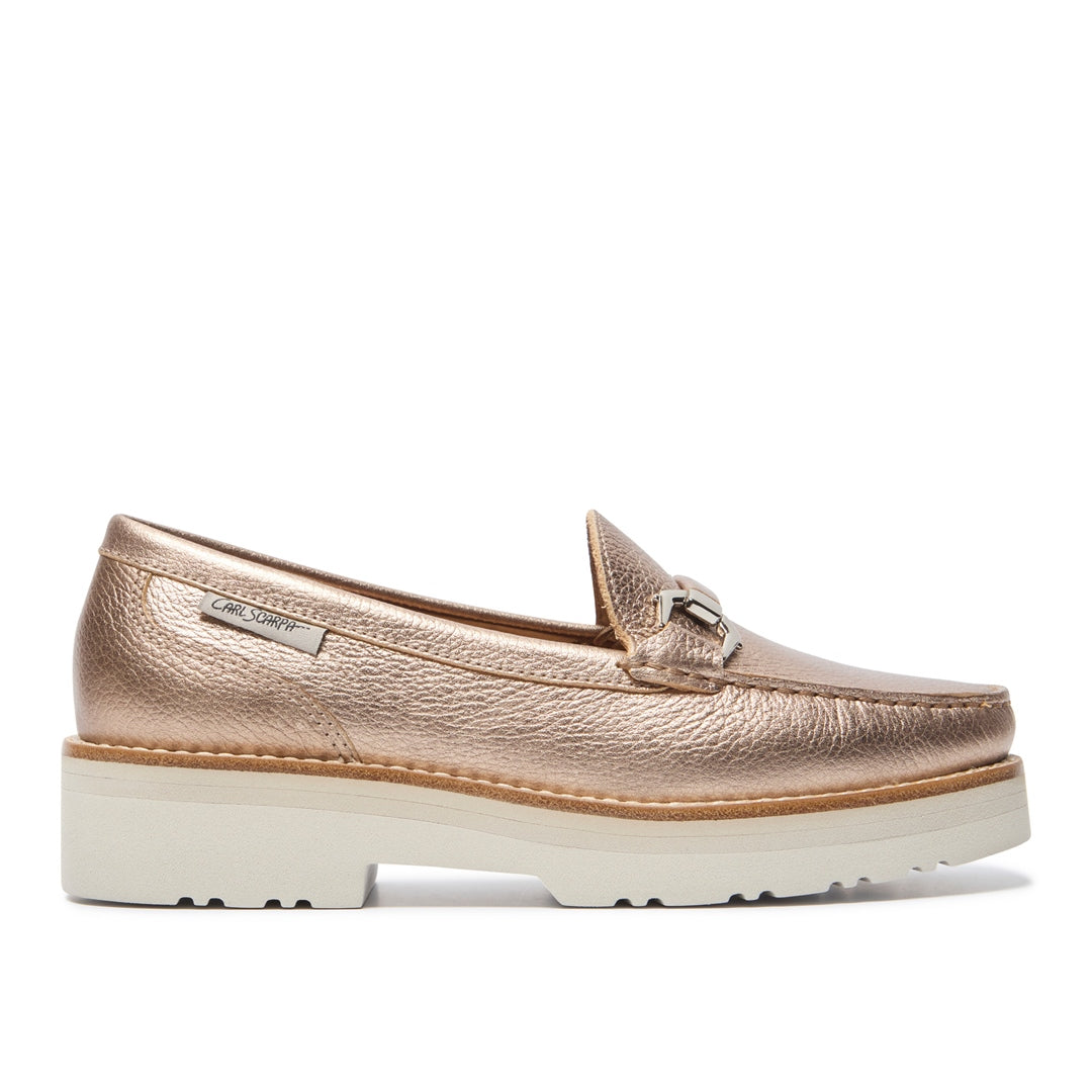 Ivani Champagne Leather Loafers