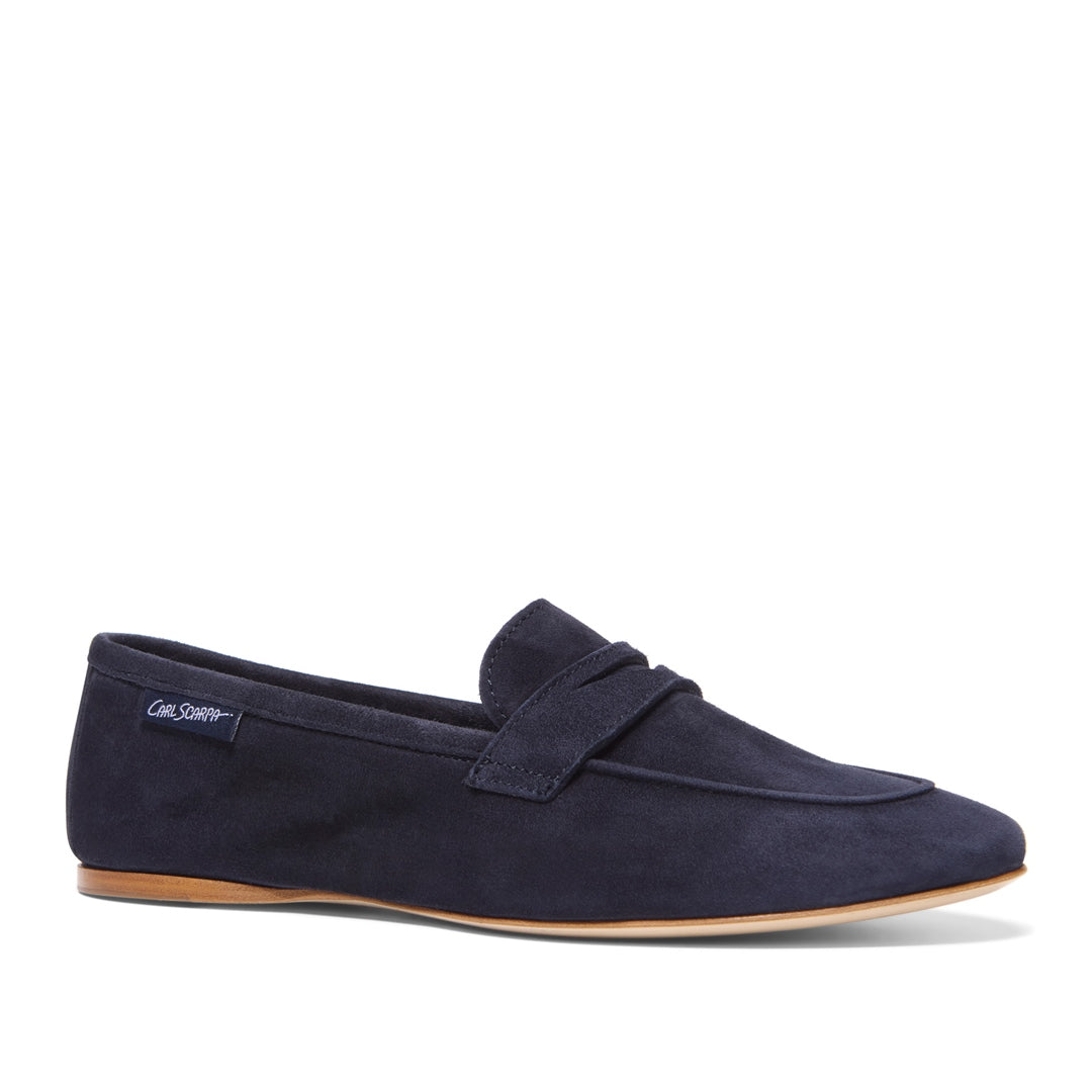 Emarlie Navy Suede Penny Loafers