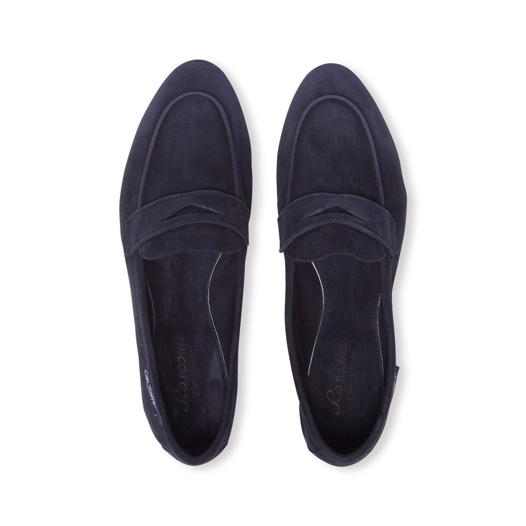 Emarlie Navy Suede Penny Loafers