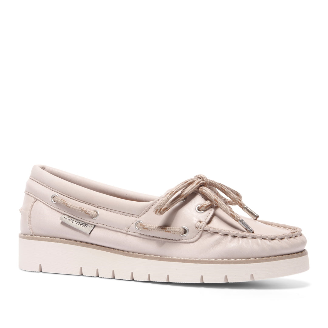 Cadorna Beige Leather Wedge Loafers