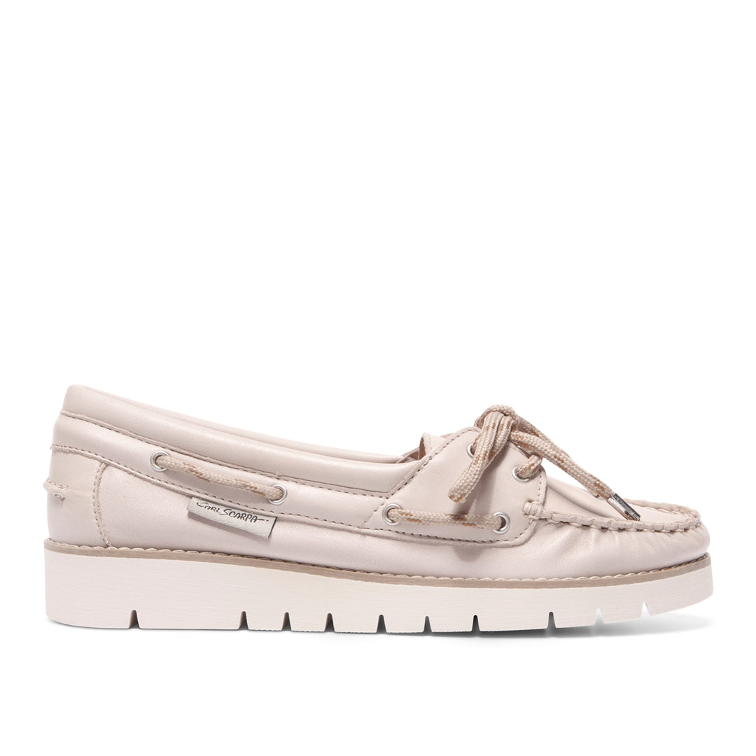 Cadorna Beige Leather Wedge Loafers