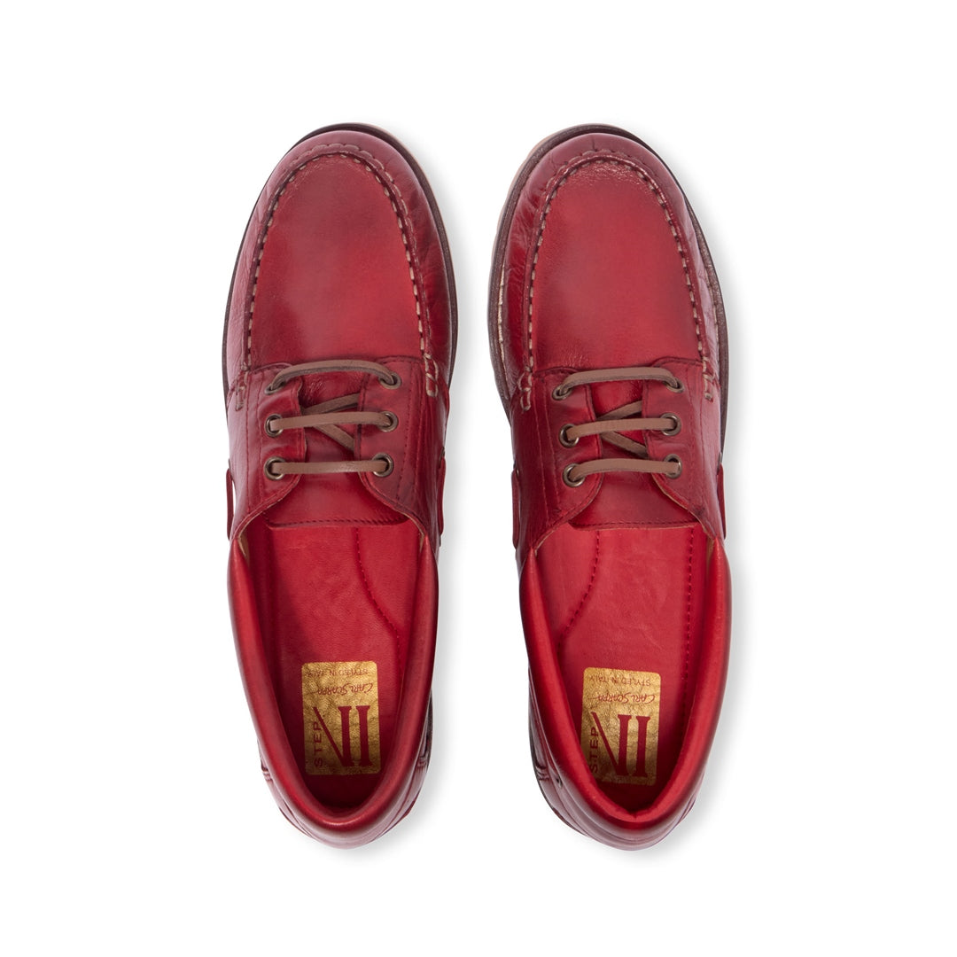 Marina Red Leather Loafers