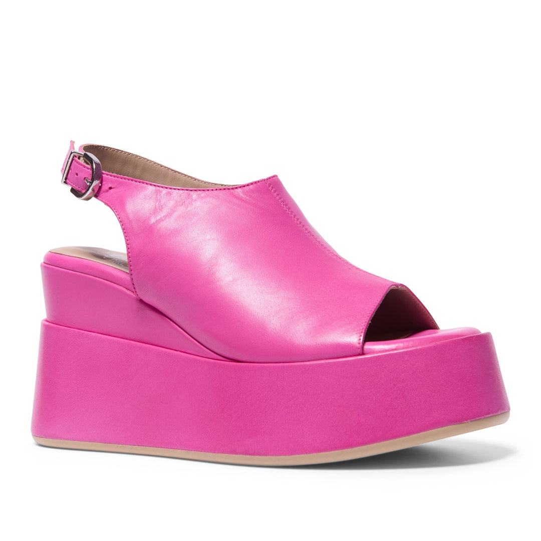 Miroso Fuchsia Leathe Platform Sandals