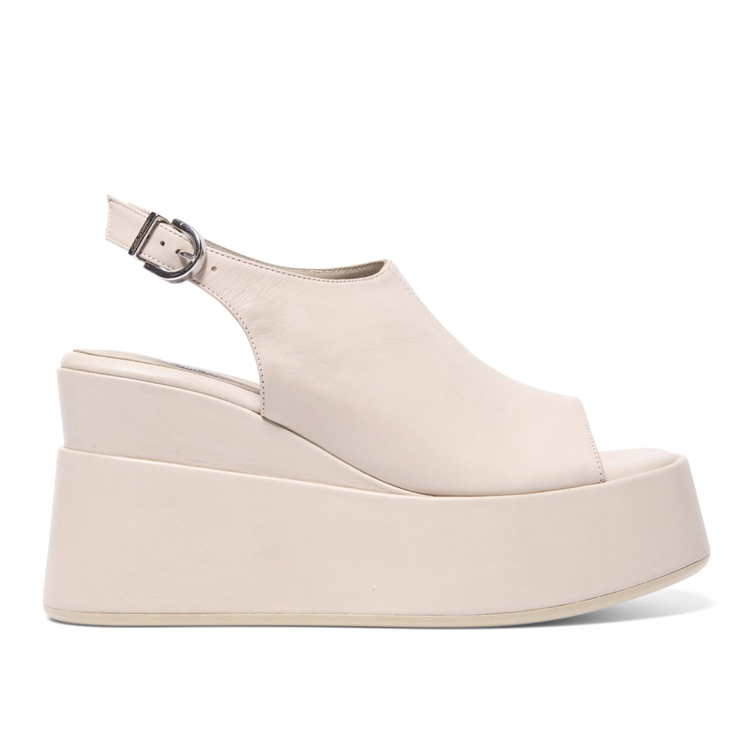 Miroso Off White Leather Platform Sandals
