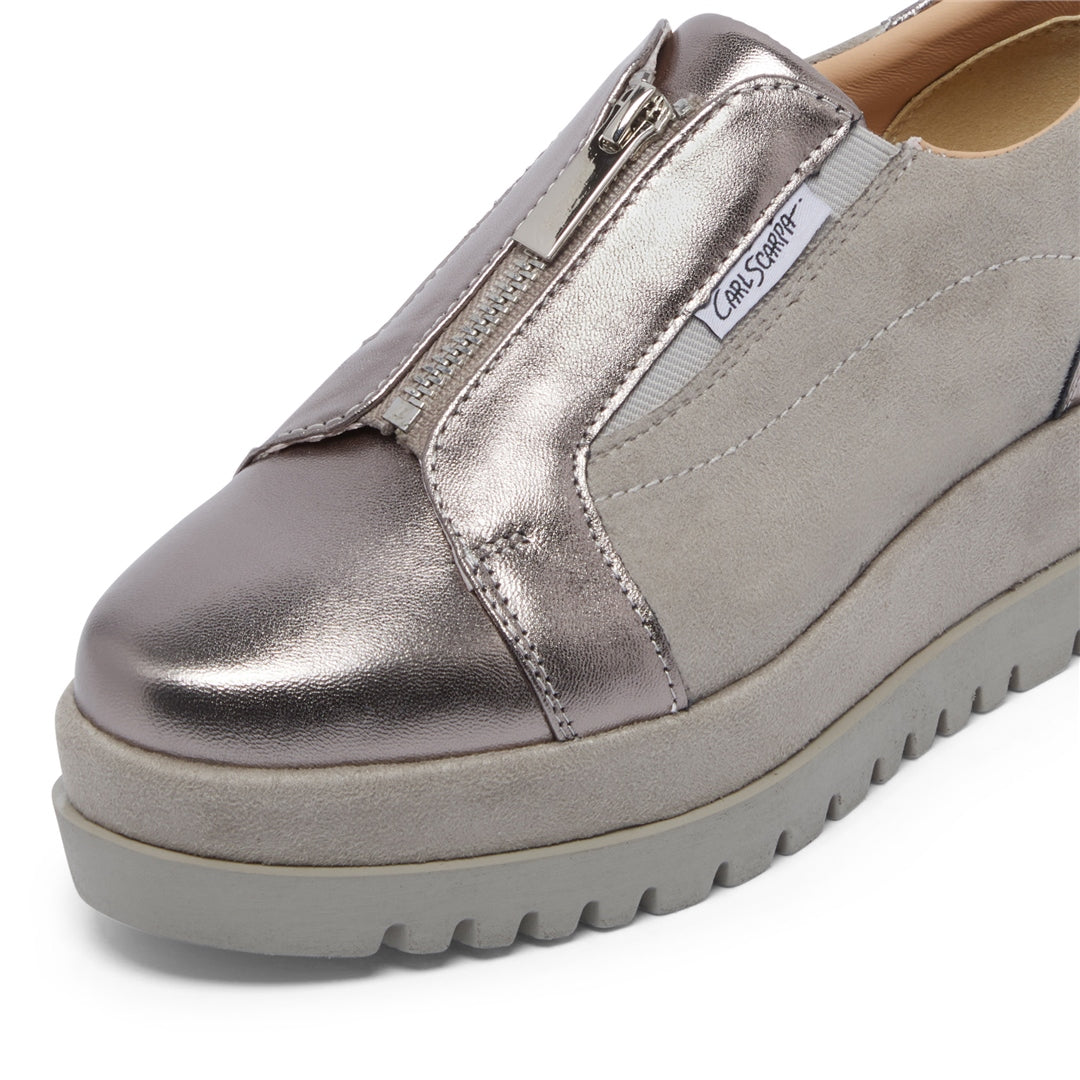Charlizia Grey Platform Trainers