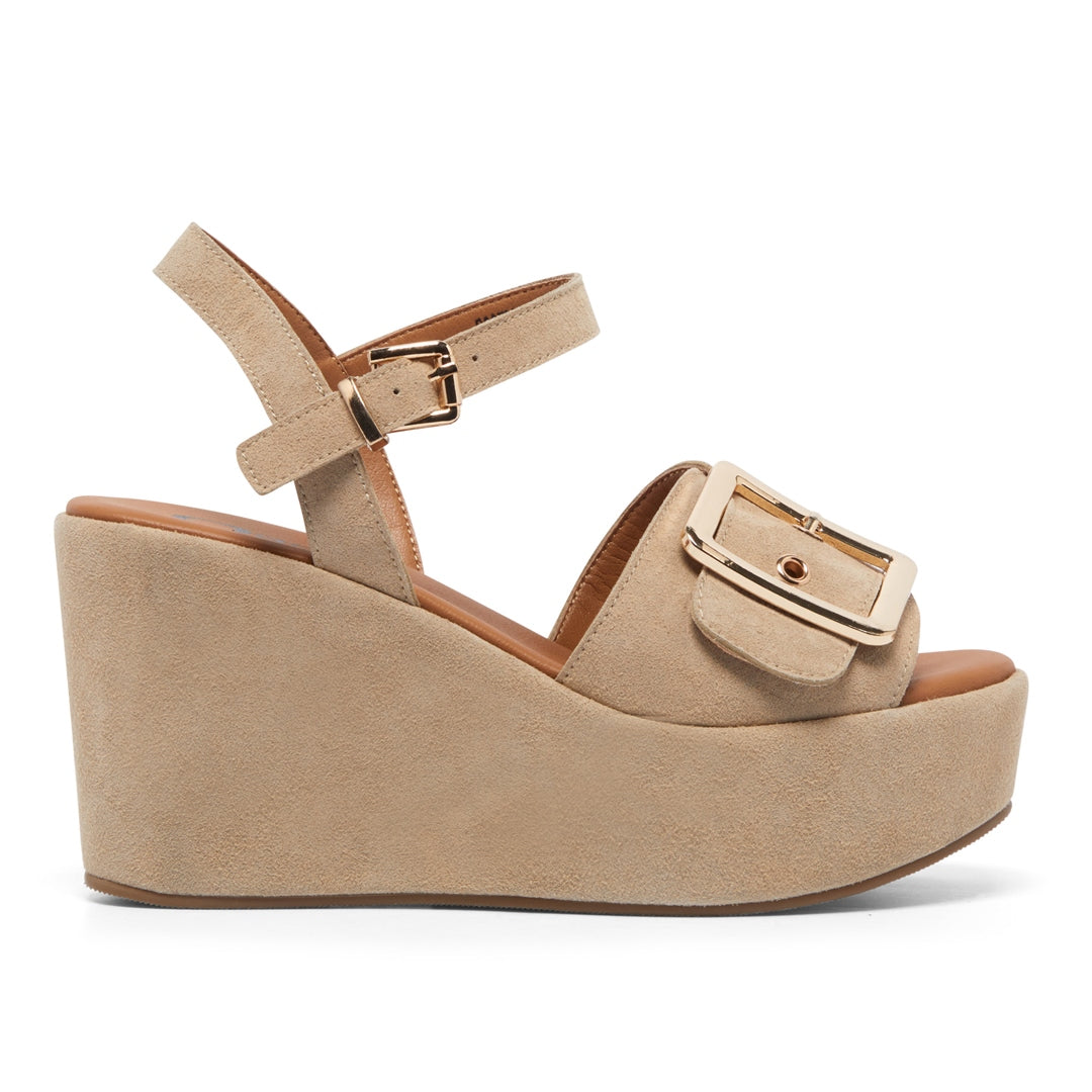 Rosella Beige Wedge Sandals
