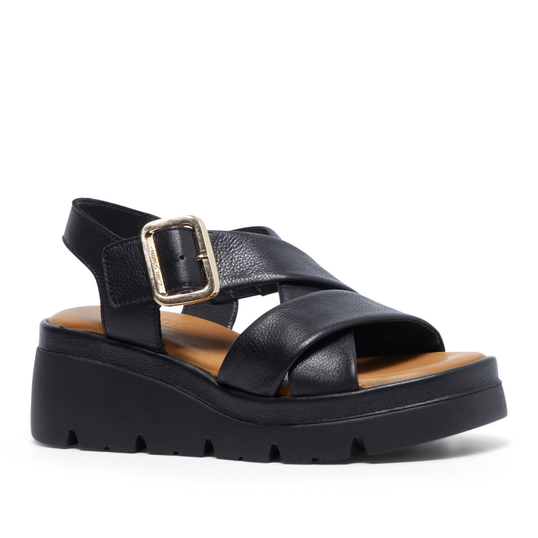 Jasmina Black Leather Sandals