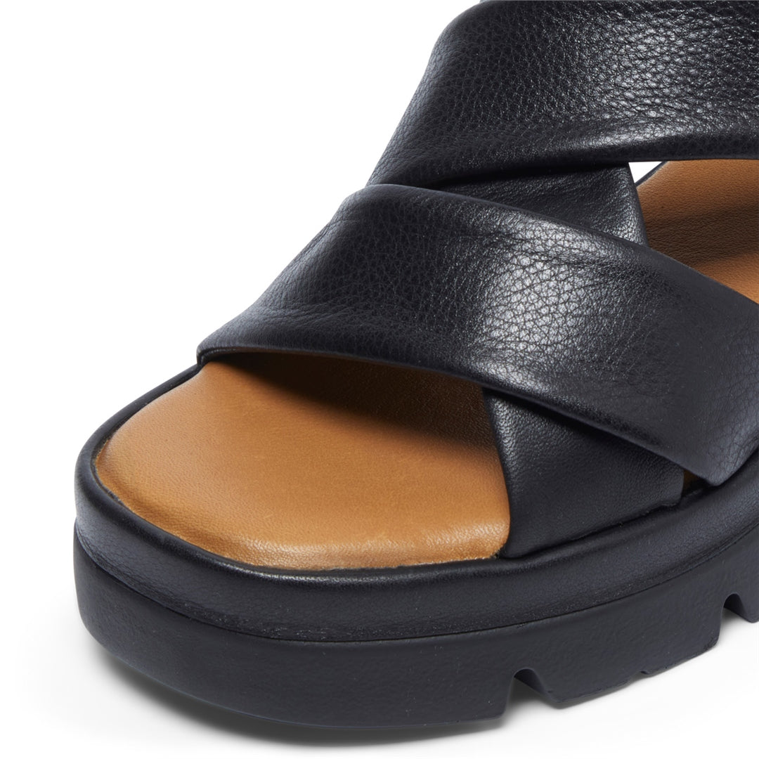 Jasmina Black Leather Sandals