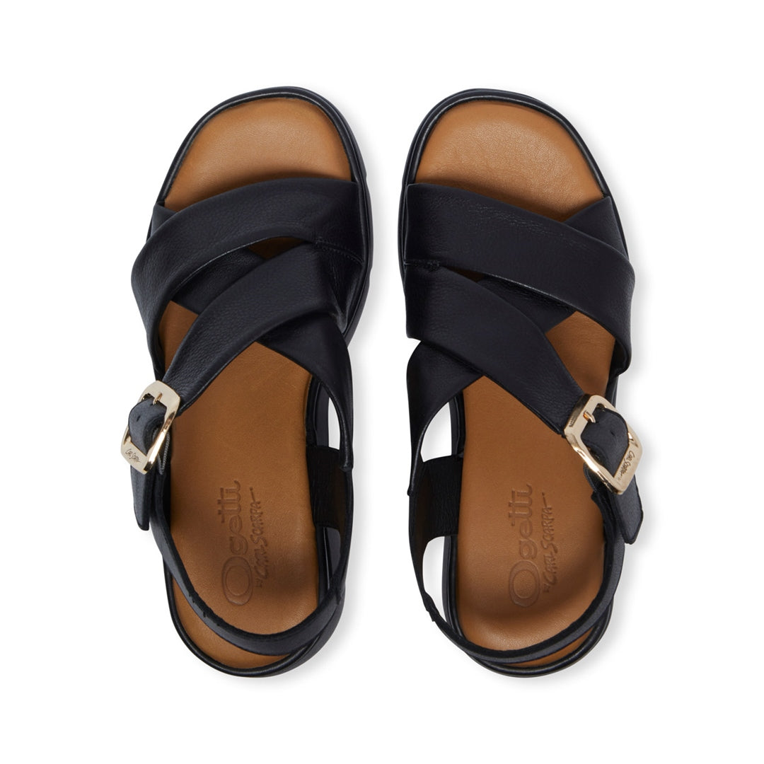 Jasmina Black Leather Sandals