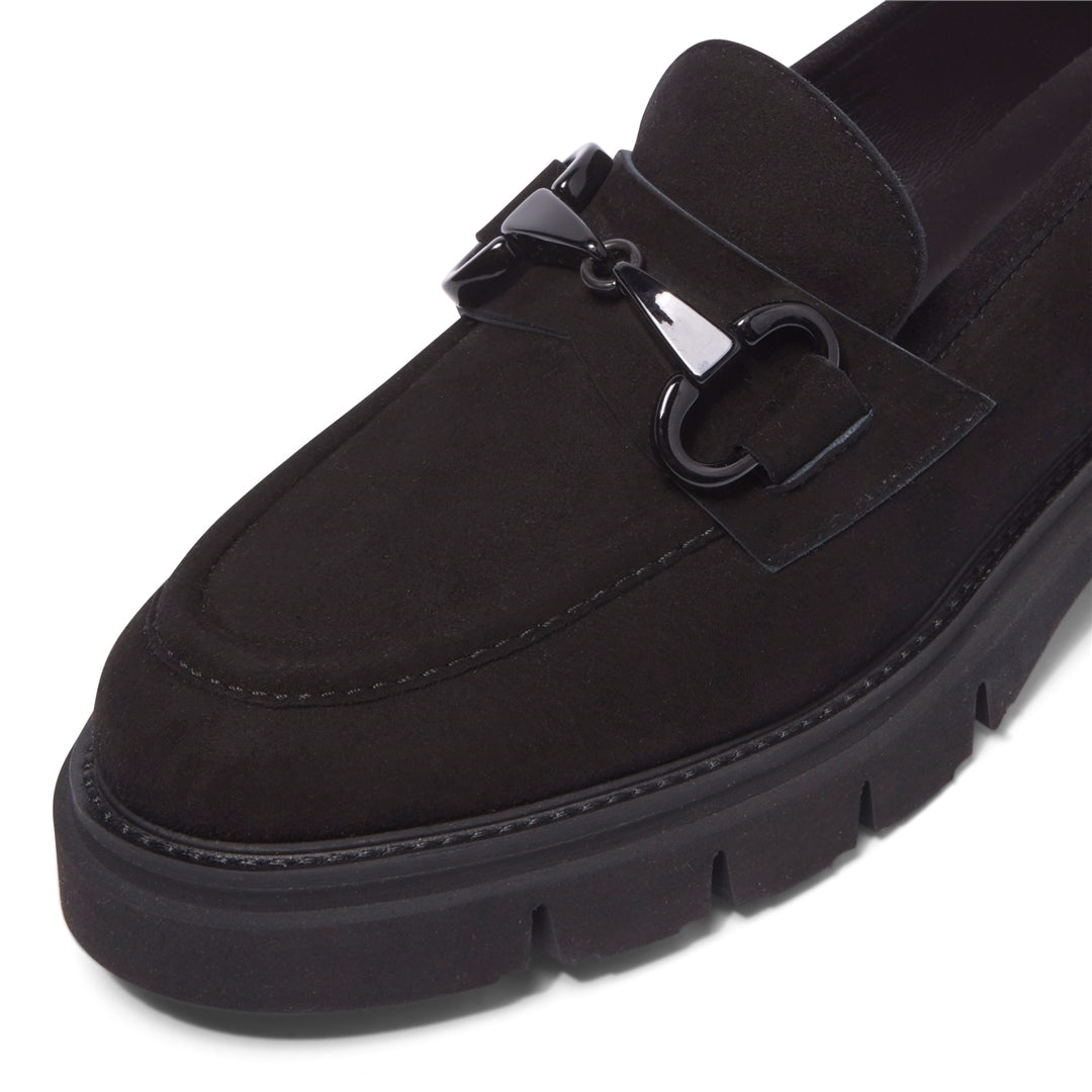 Gerano Black Suede Loafers