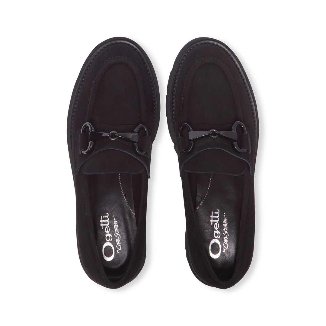Gerano Black Suede Loafers
