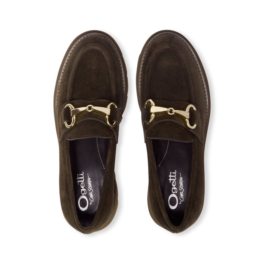 Gerano Green Suede Loafers