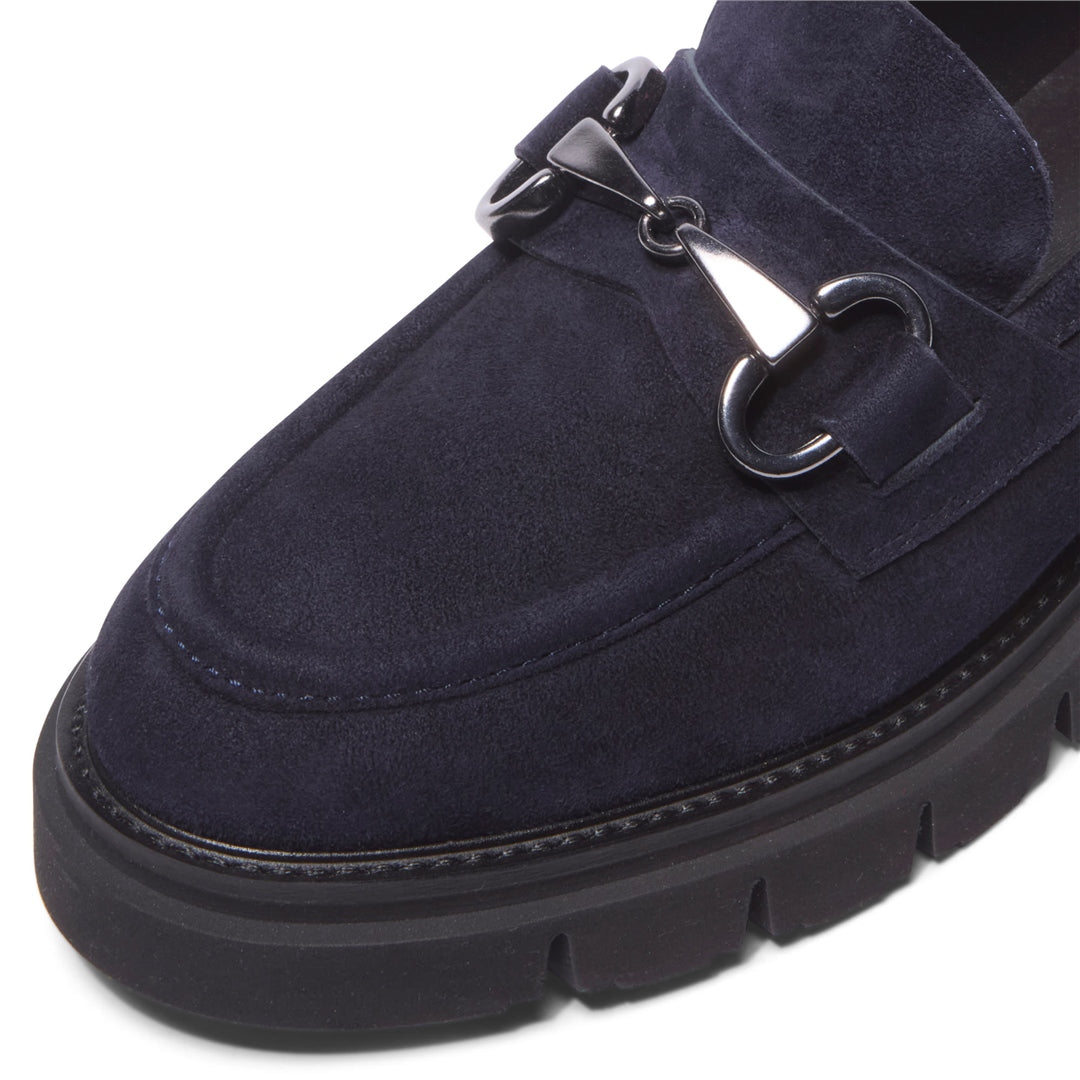 Gerano Navy Suede Loafers