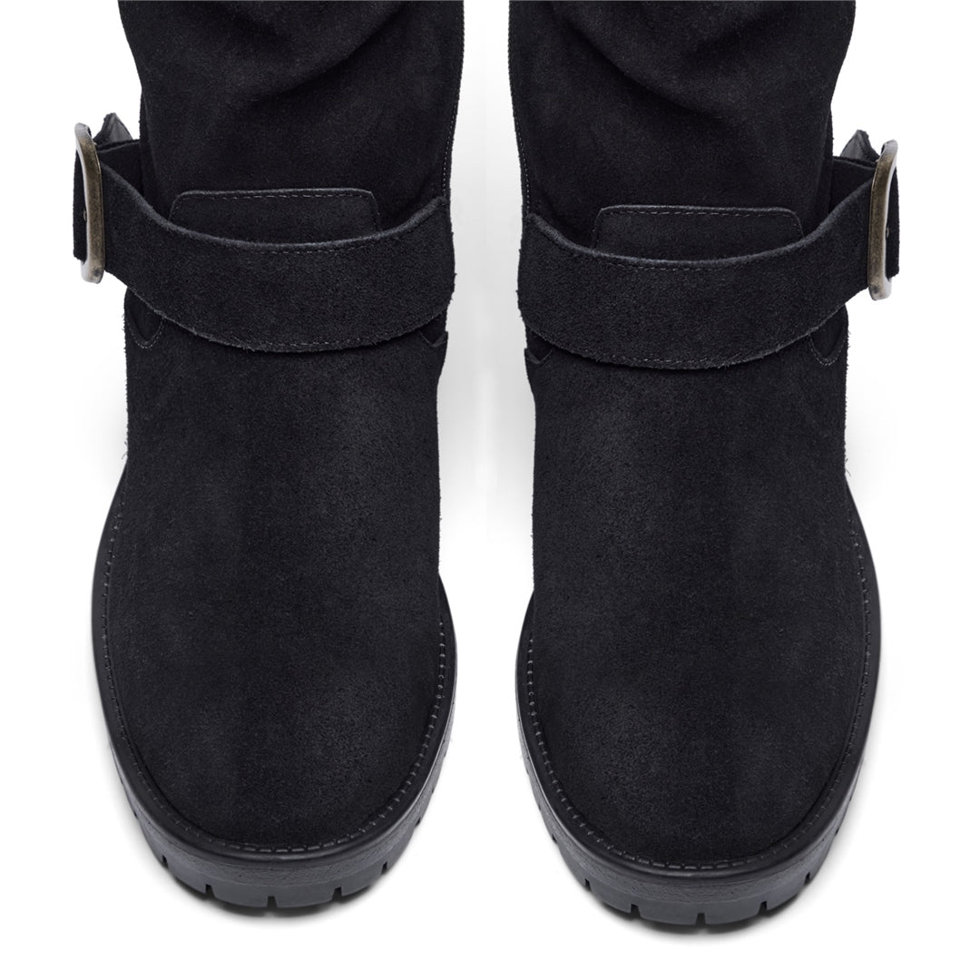 Aluga Black Suede Ankle Boots