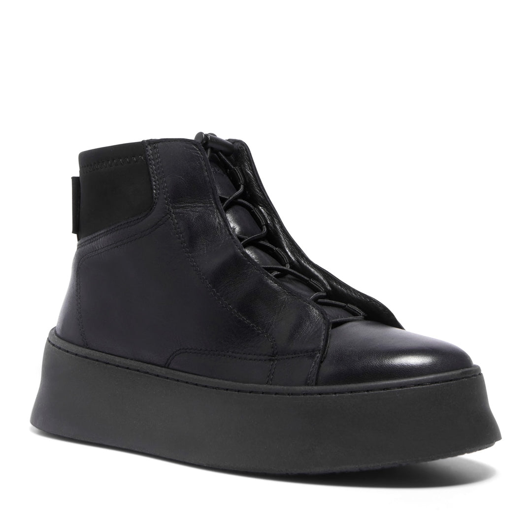 Arnica Black Leather Ankle Boots