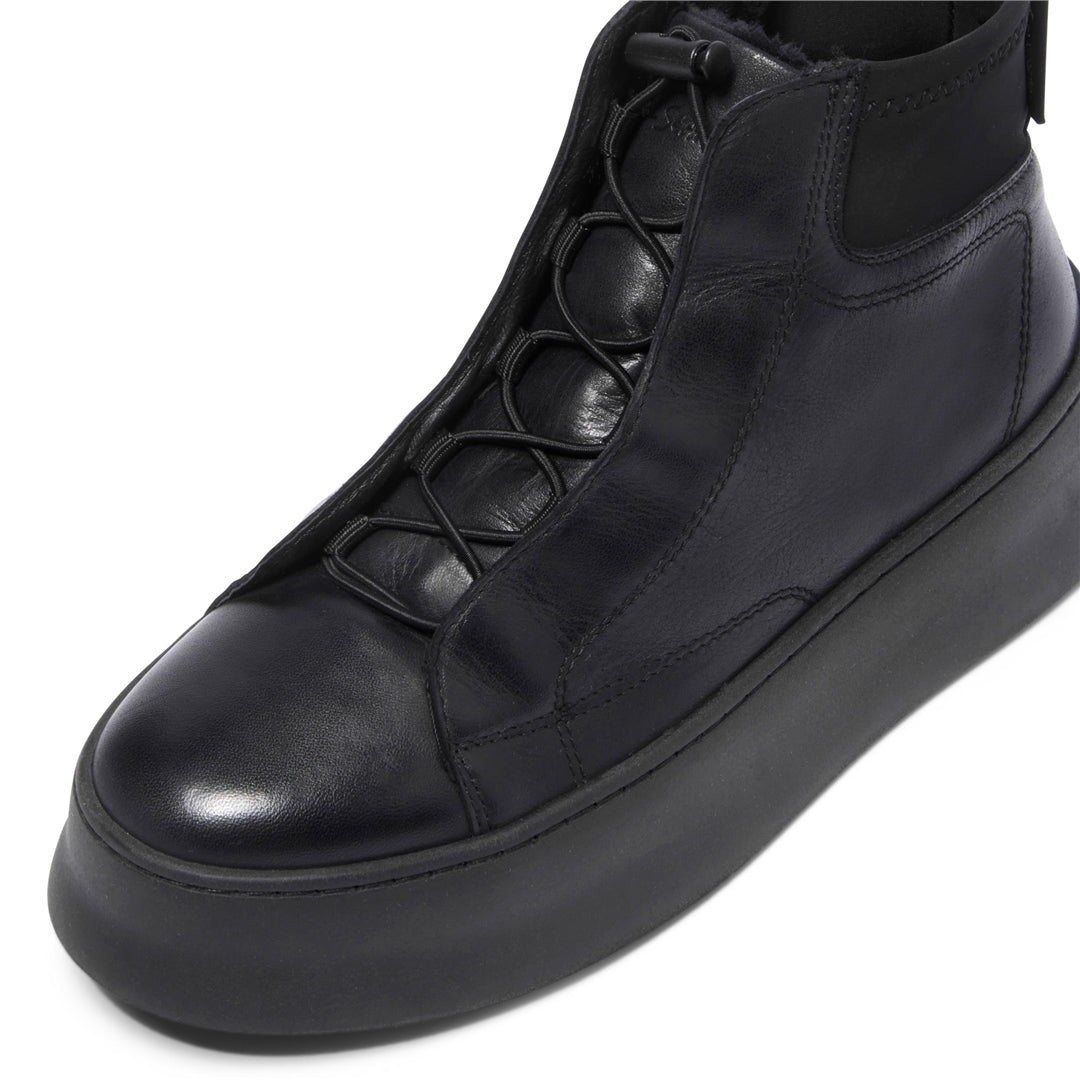 Arnica Black Leather Ankle Boots