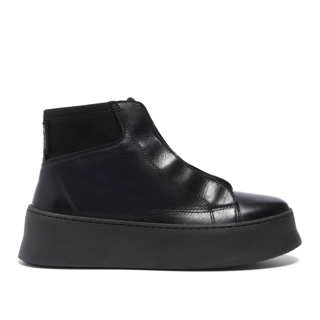 Arnica Black Leather Ankle Boots