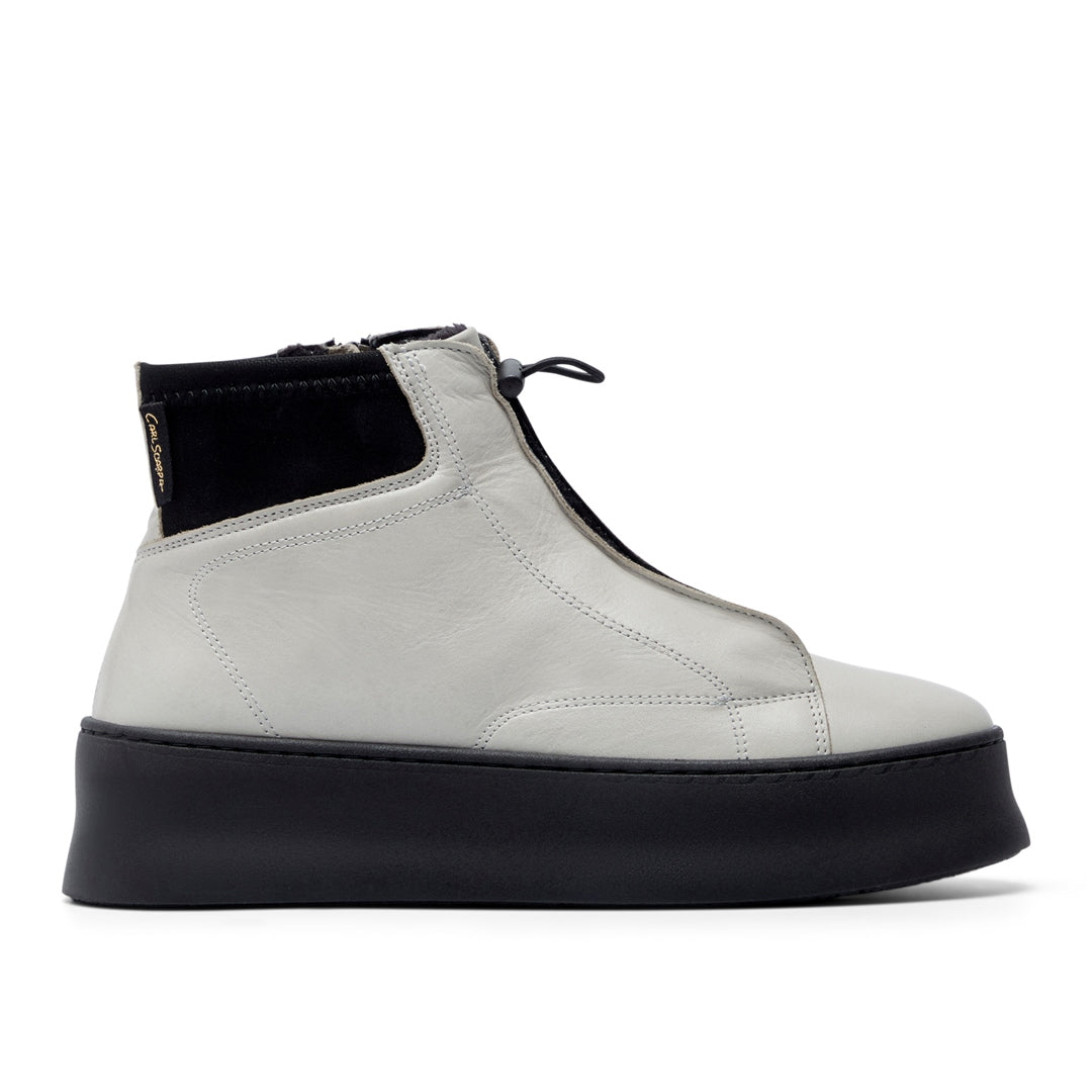 Arnica Grey Leather Ankle Boots
