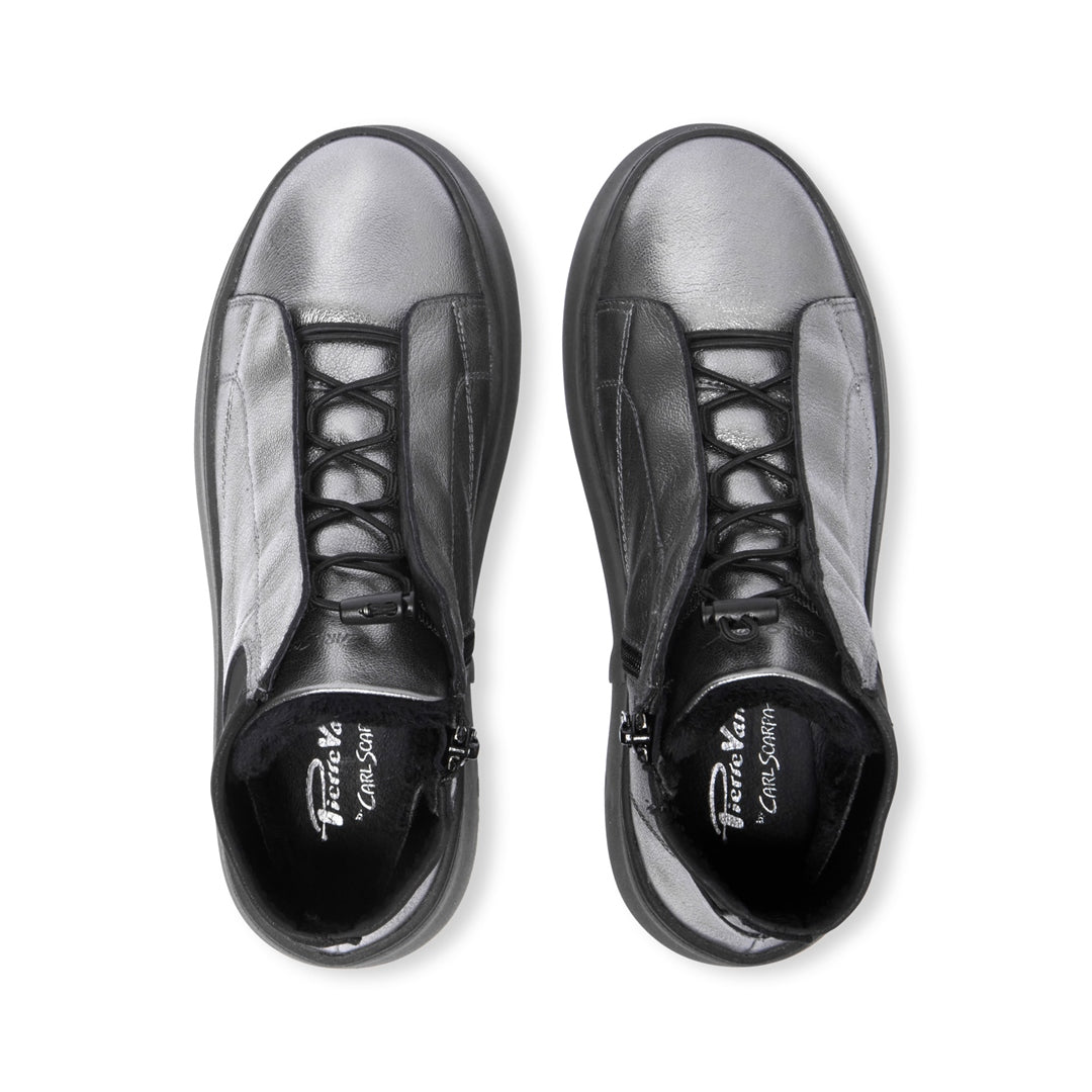Arnica Pewter Leather Ankle Boots