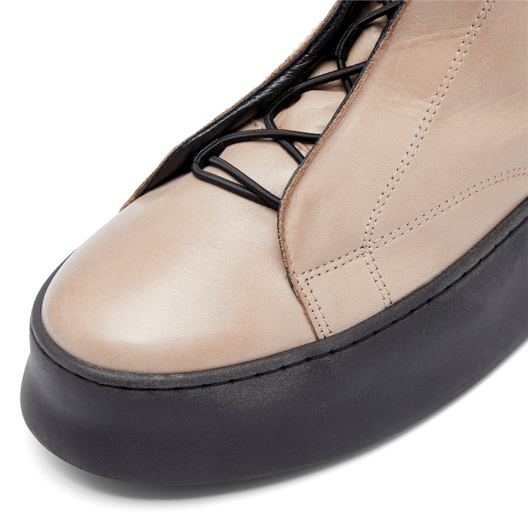 Arnica Taupe Leather Ankle Boots