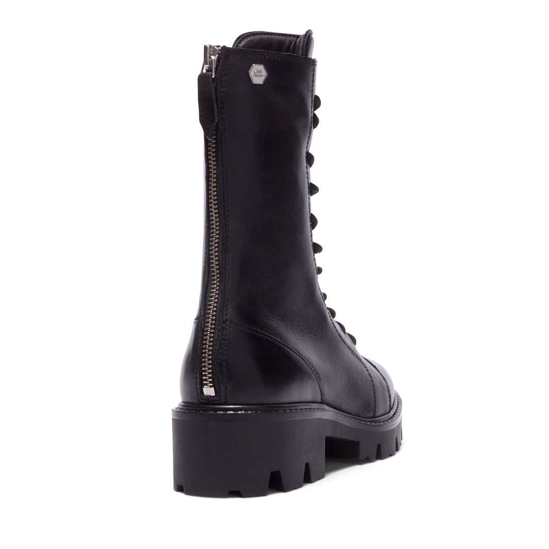 Caminetto Black Leather Ankle Boots