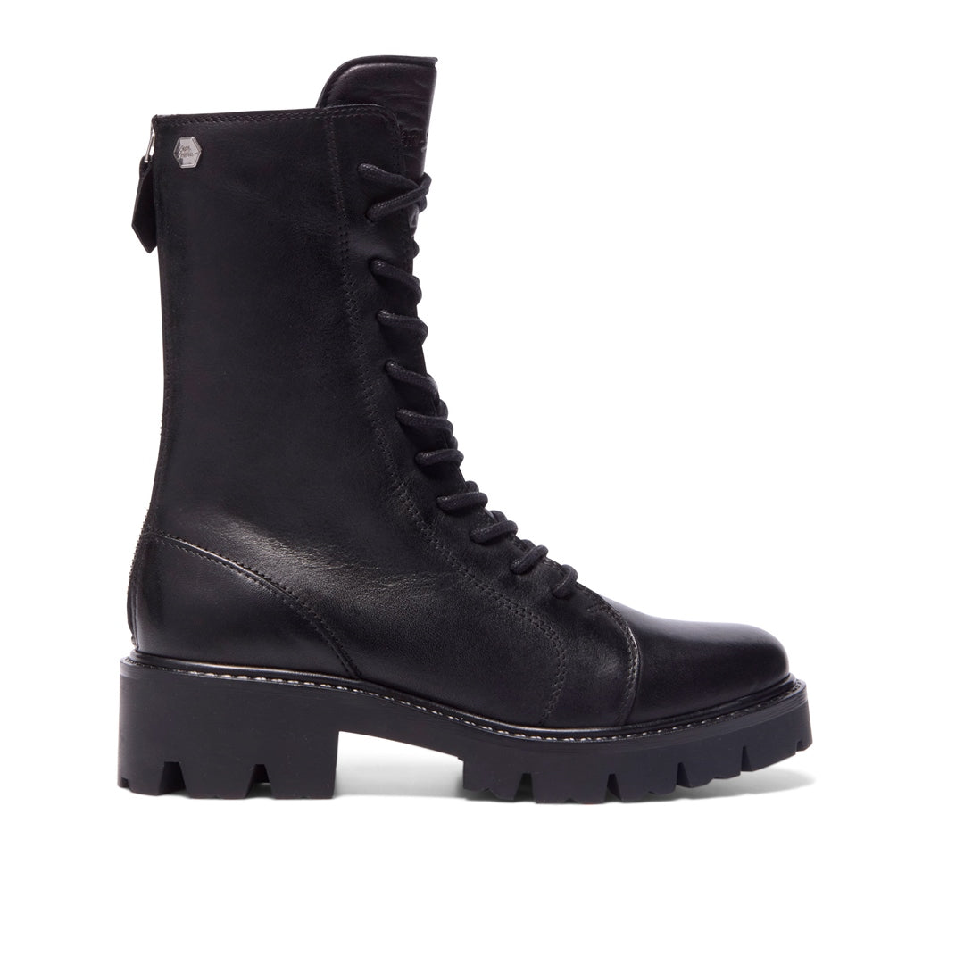 Caminetto Black Leather Ankle Boots
