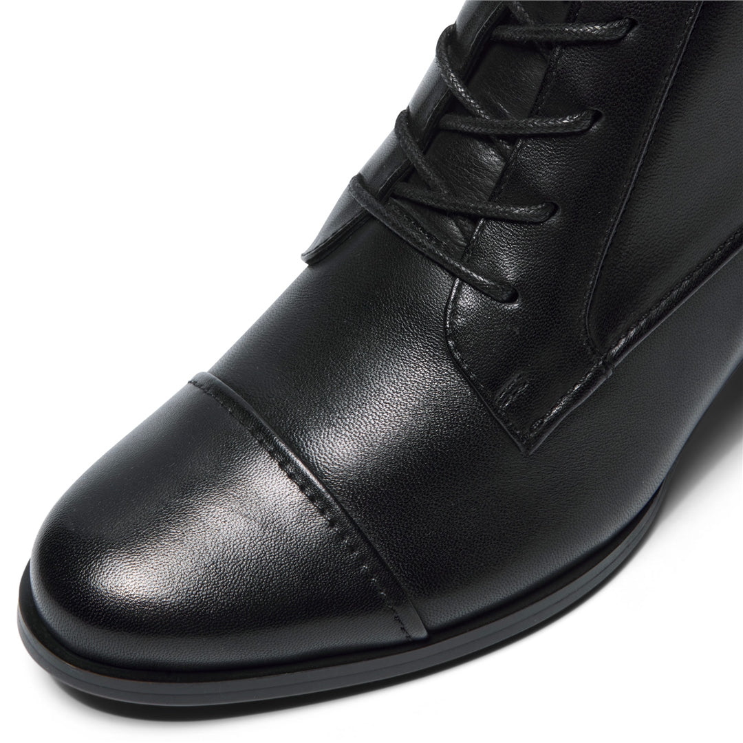 Casalina Black Leather Ankle Boots