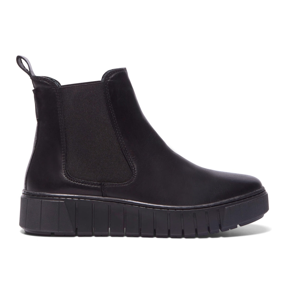 Cozzio Black Leather Ankle Boots